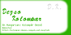 dezso kolompar business card